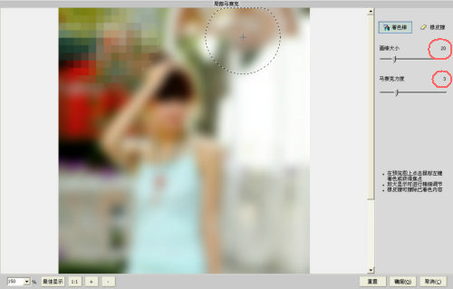 “局部马赛克”的处理界面