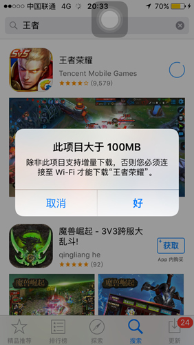 此项目大于100mb